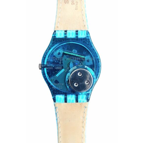 Swatch HAPPY BLUE SRN100 1995 Solar Swiss Made Quartz Watch With Case & Papers - Picture 7 of 8